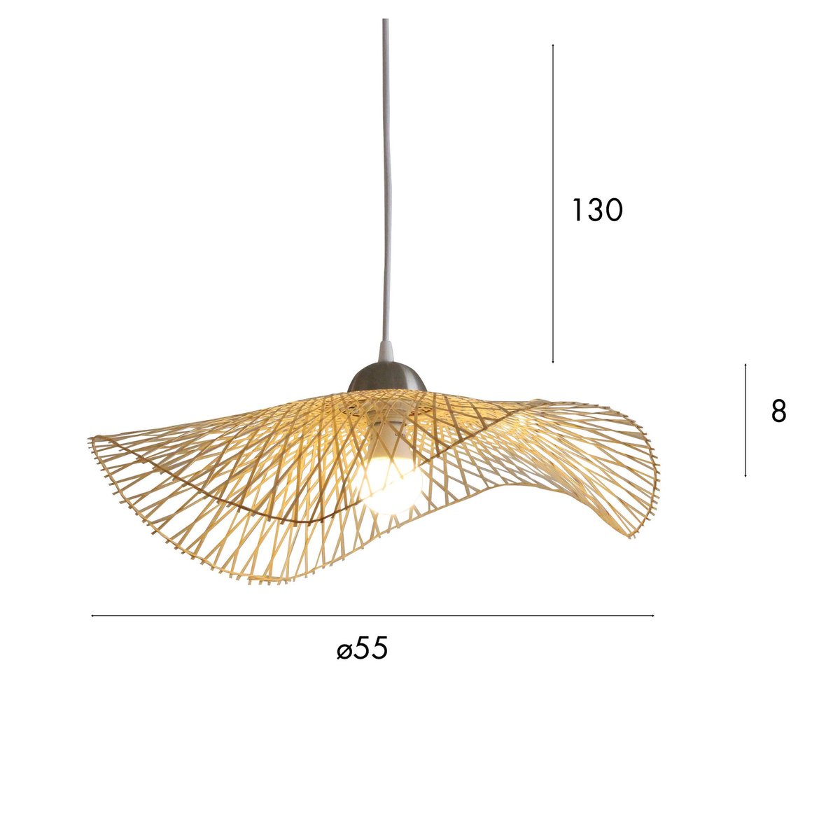 Suspension en bambou tressé, CARAVELLE naturel, NOW'S HOME