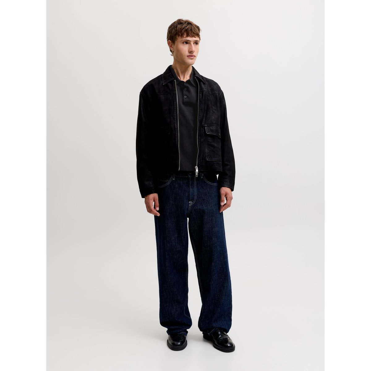 Polo Tricoté black 1, JACK & JONES