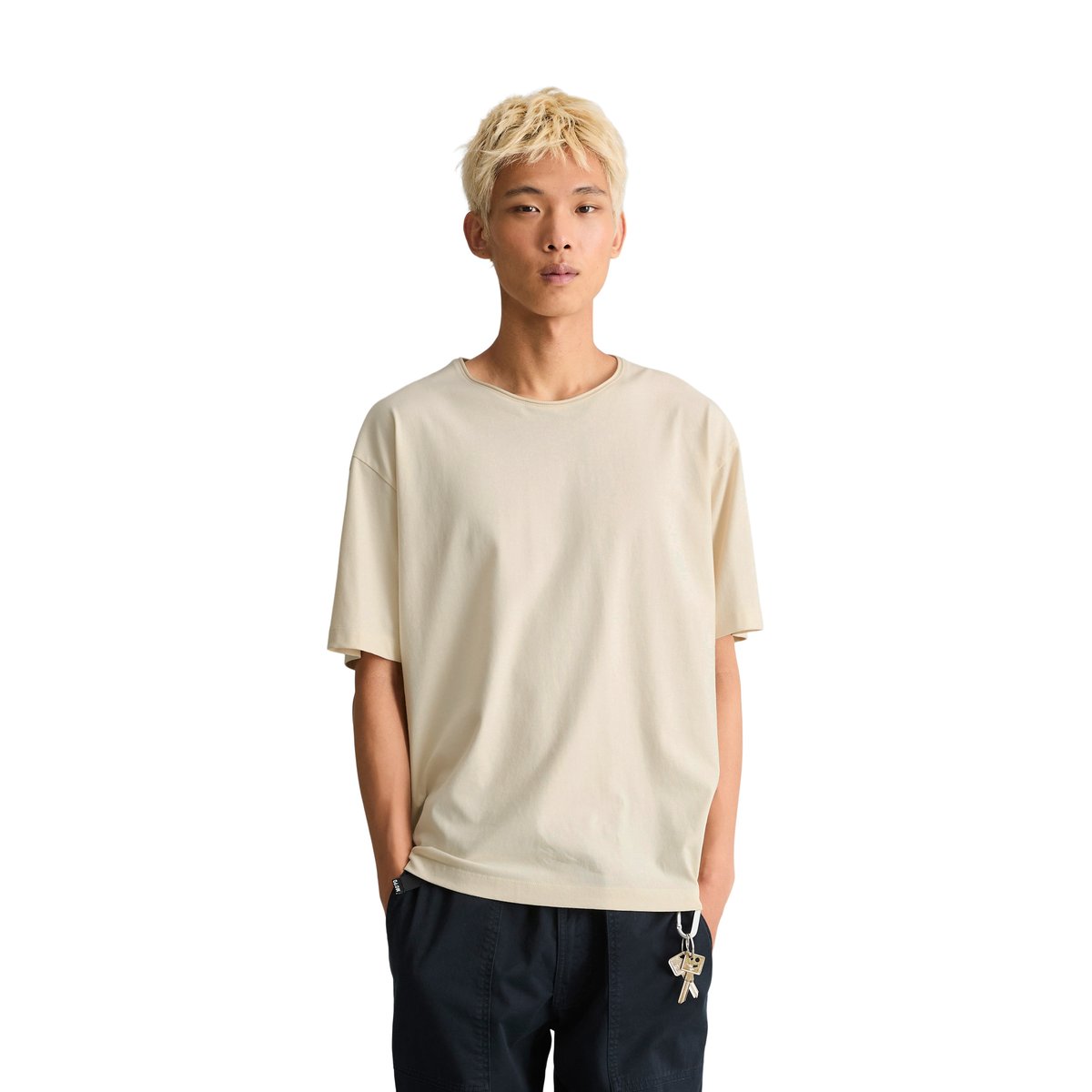 T-shirt ample avec un ourlet roulé à l'encolure blanc, MARC O’POLO DENIM