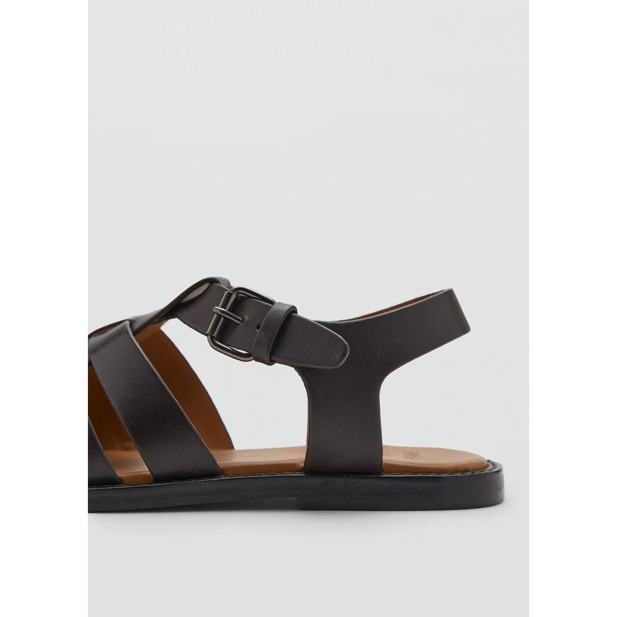 Sandales Méduse 100 % cuir marron, MANGO MAN