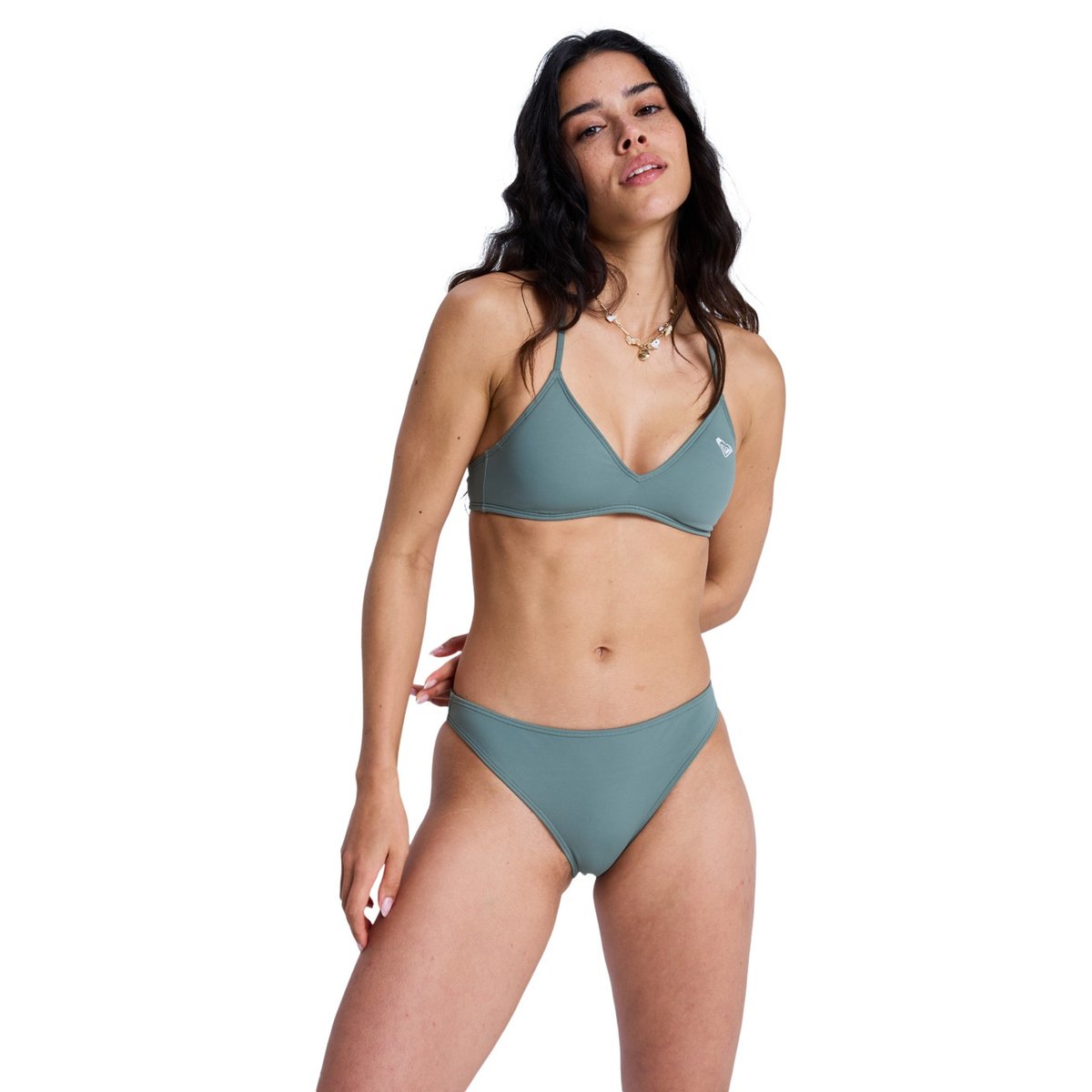 Bas de maillot de bain culotte bikini classique SOLID ESSENTIALS MODERATE. vert agave green, ROXY