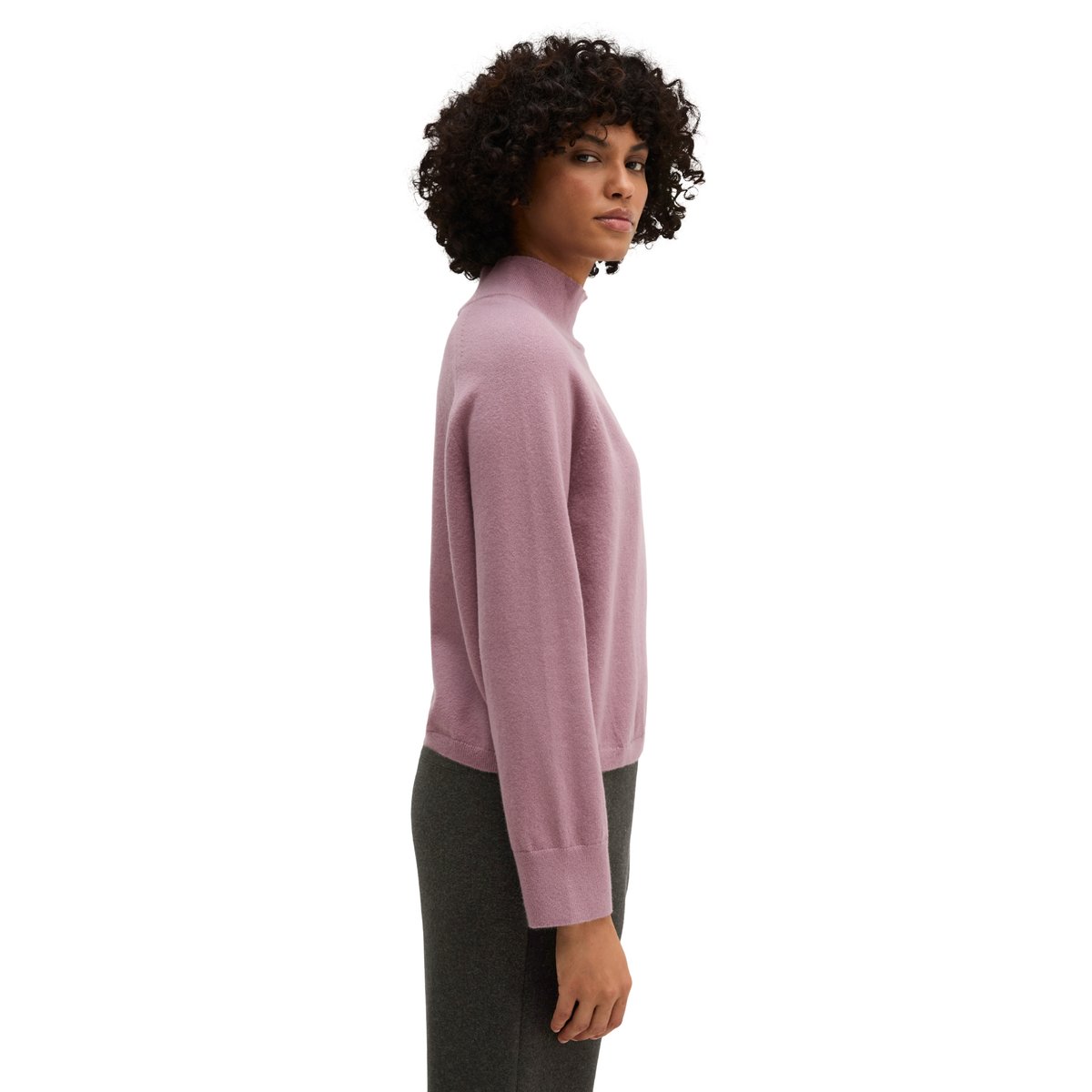Pull en maille douce en Cotton Wool Stretch vieux rose, MARC O'POLO