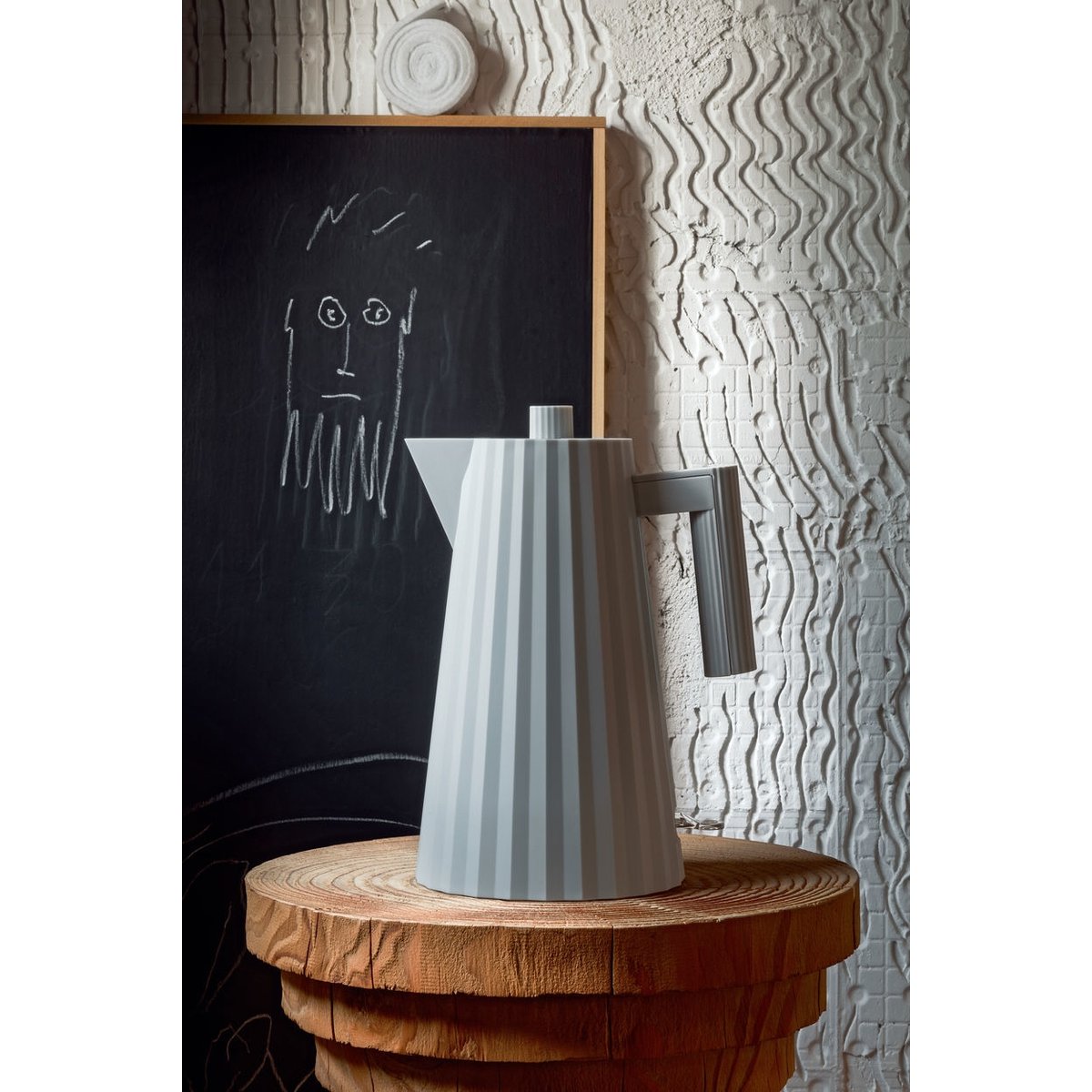 Bouilloire électrique plisse résine blanc 1,7l couleur unique, ALESSI