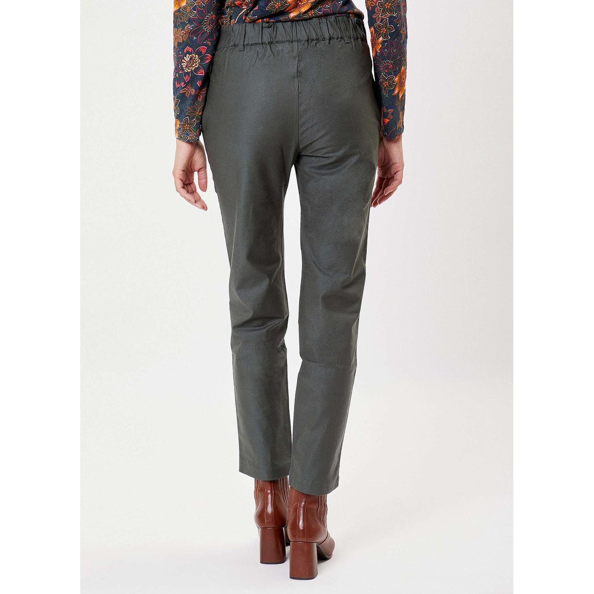 Pantalon toile de coton bio ANITA vert forêt, LA FIANCÉE