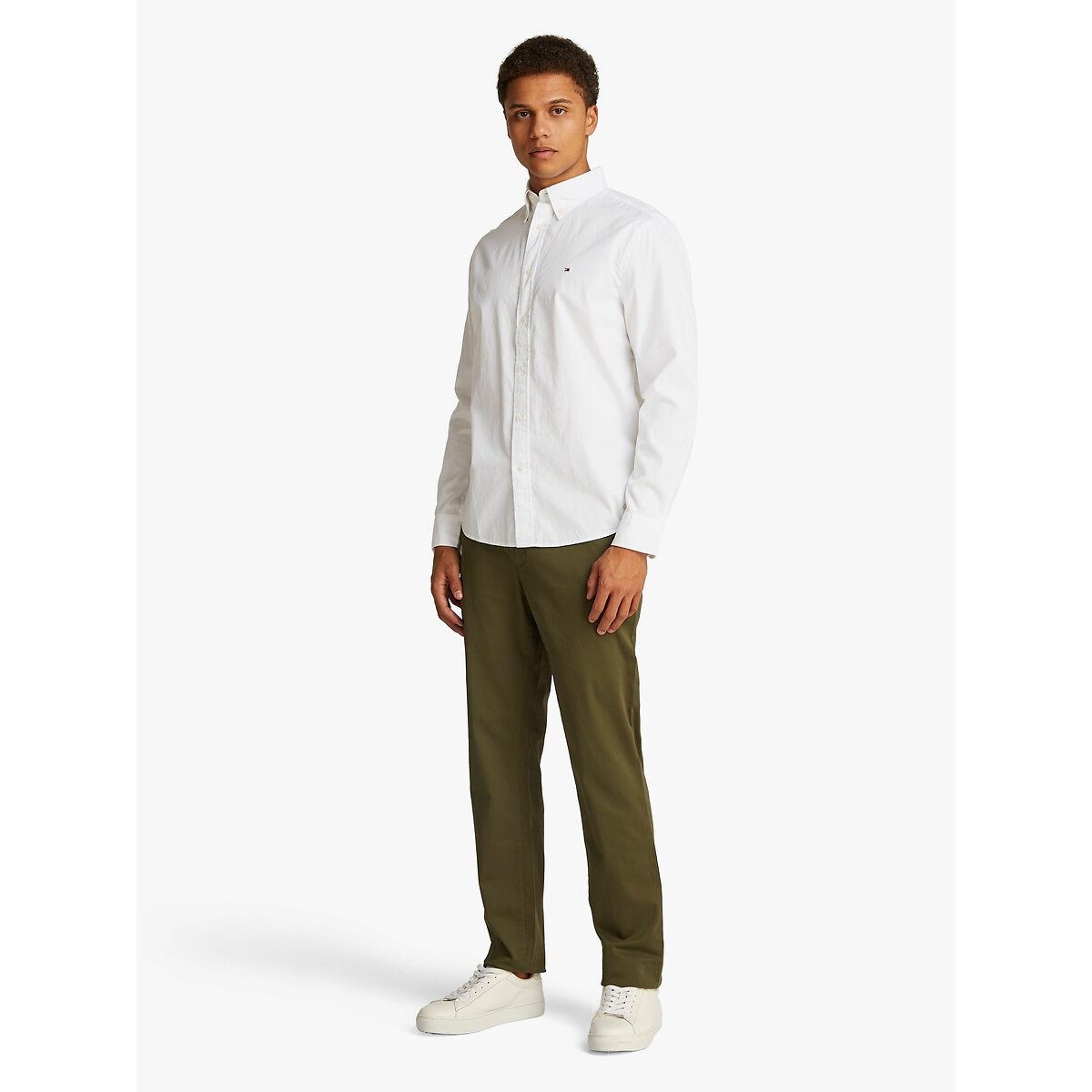 Chemise coupe standard en popeline TH Flex blanc, TOMMY HILFIGER
