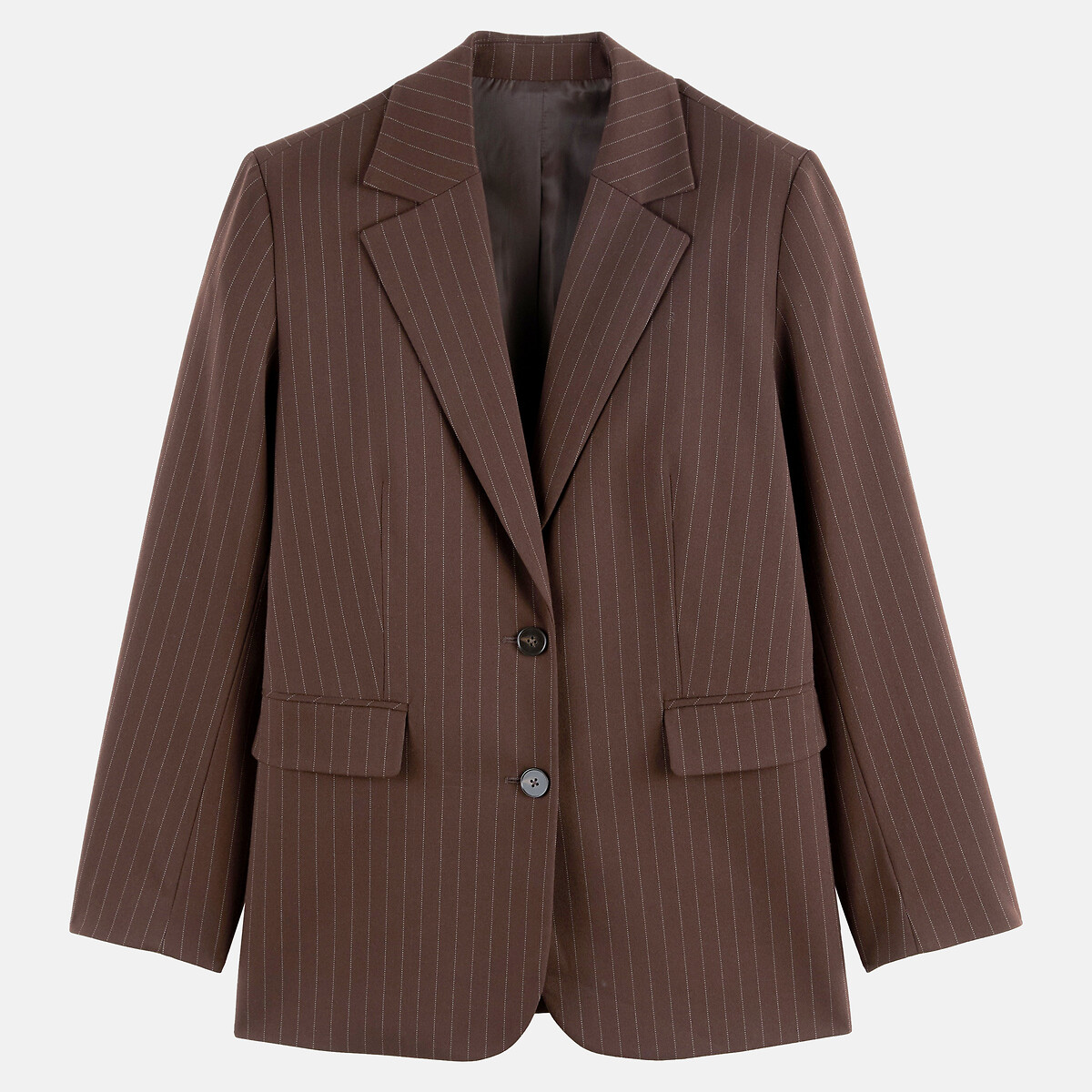 Blazer oversize à rayures rayé marron/écru, LA REDOUTE COLLECTIONS