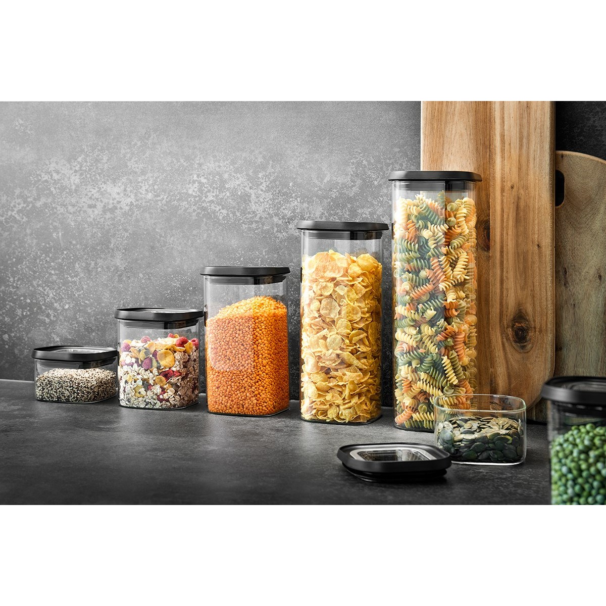 Boîte de conservation 900 ml PANTRY noir, GEFU