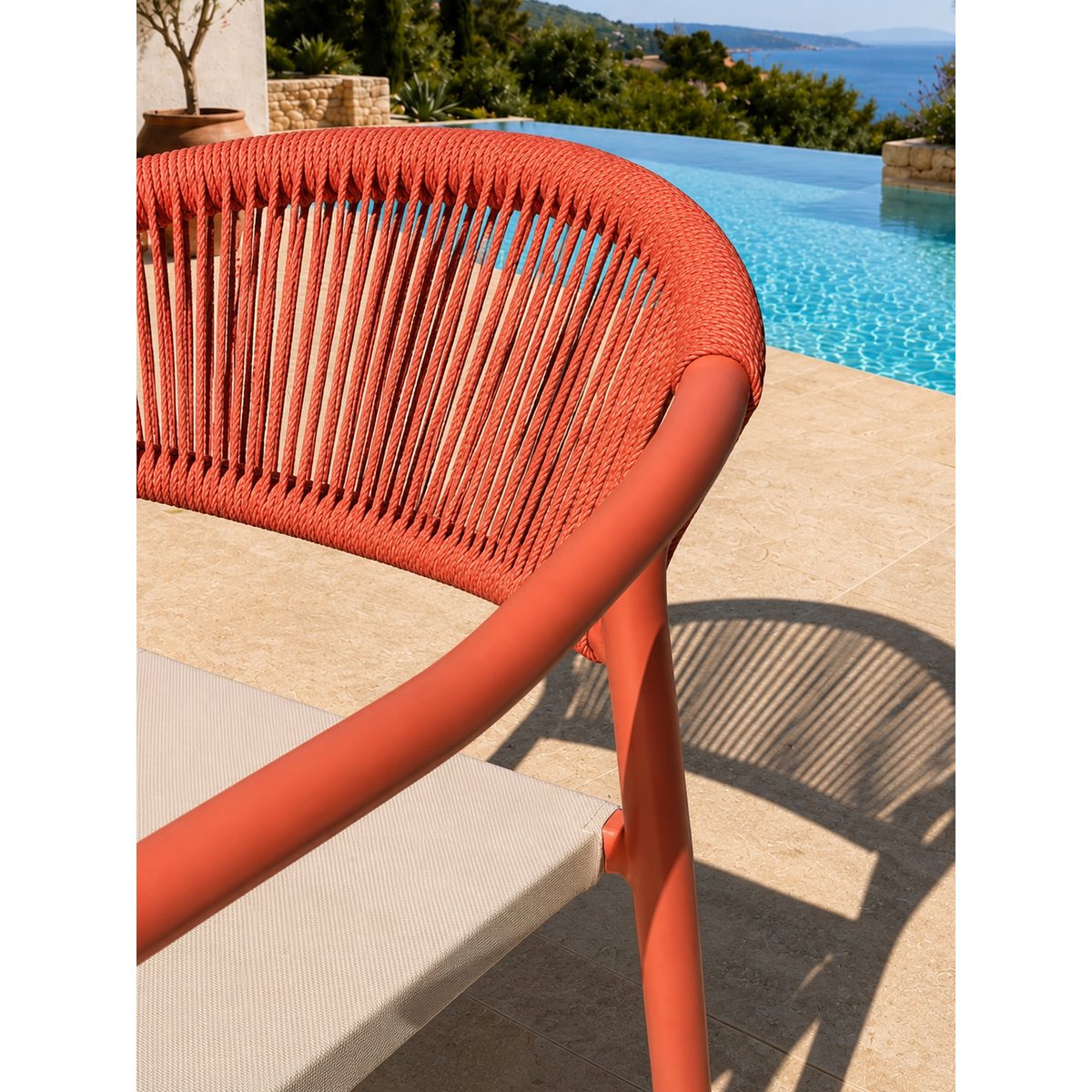 Ensemble repas de jardin en aluminium 8 places HANOI terracotta, DCB GARDEN