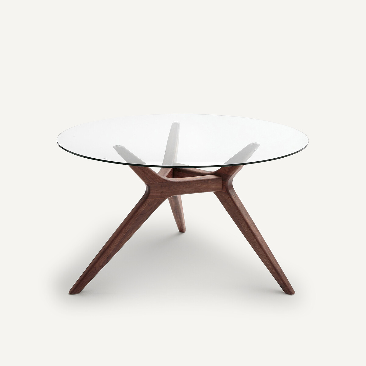 Runder Tisch Maricielo, Durchmesser 130, Glas und Nussbaum nussholz, AM.PM