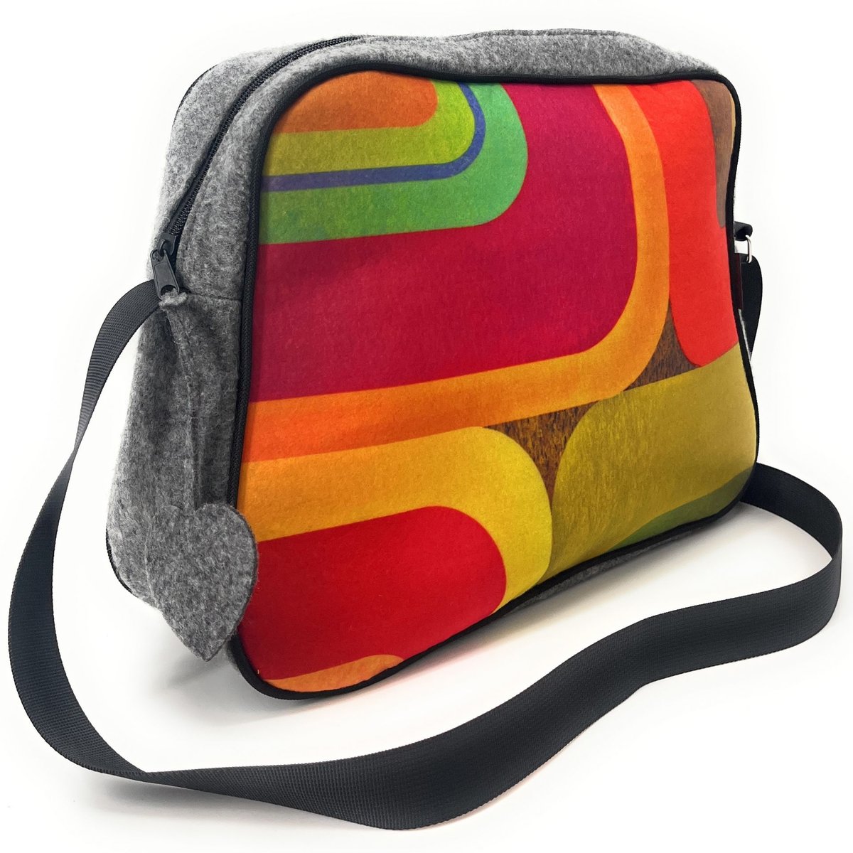 Sac bowling en feutrine écologique imprimée MODERN gris moyen, OH MY BAG