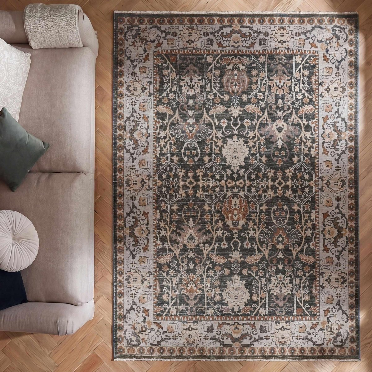 Tapis vintage AMELINA vert, FLAIR RUGS