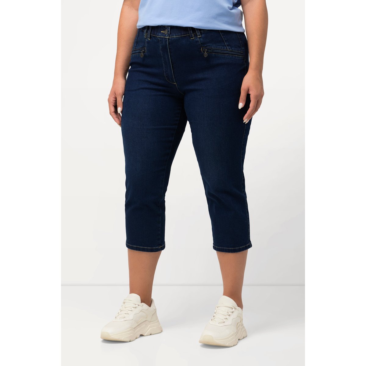 Jean Mony 7/8. Taille élastique. bleu jean, ULLA POPKEN