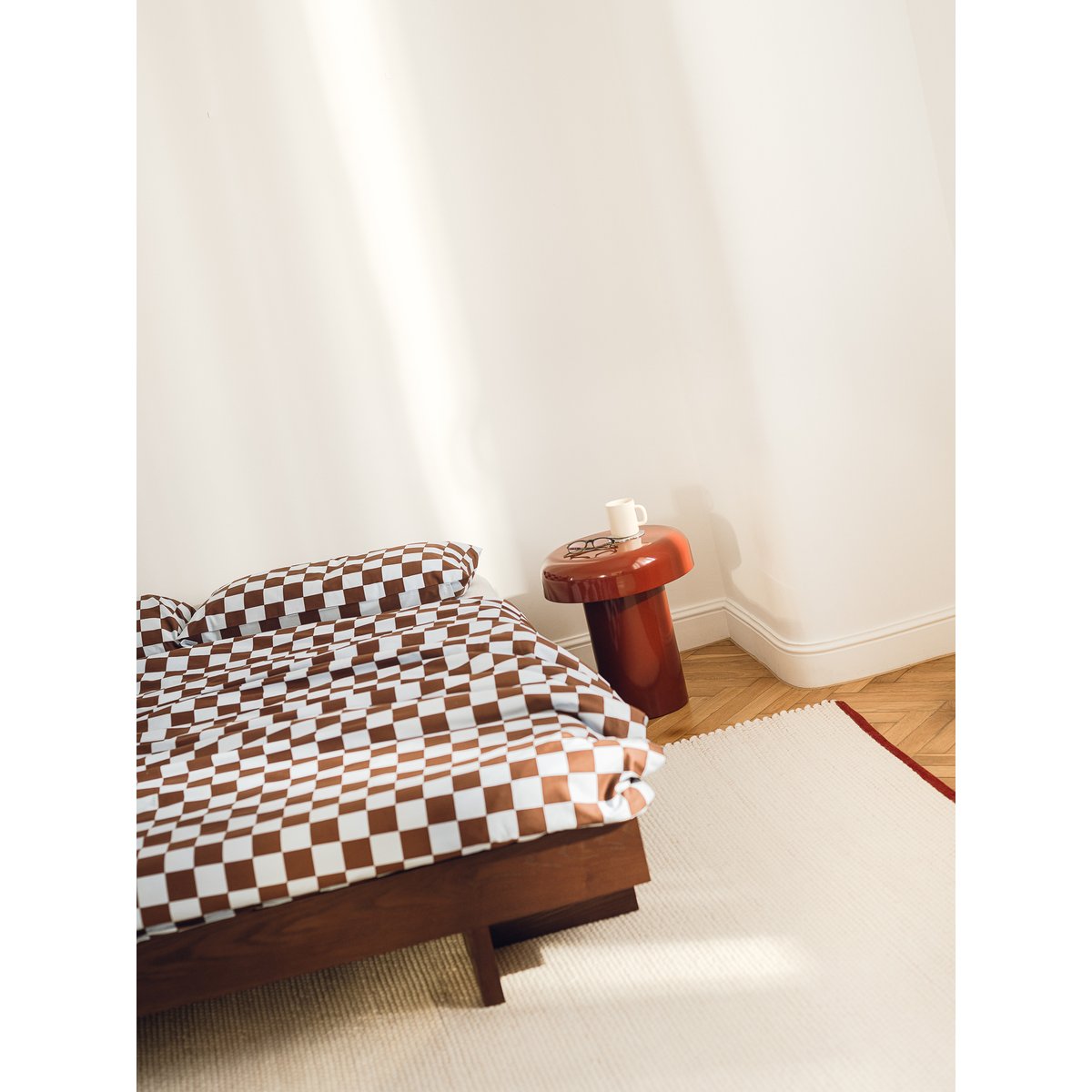 Taie d'oreiller PLU baby blue & cocoa brown, NOO.MA