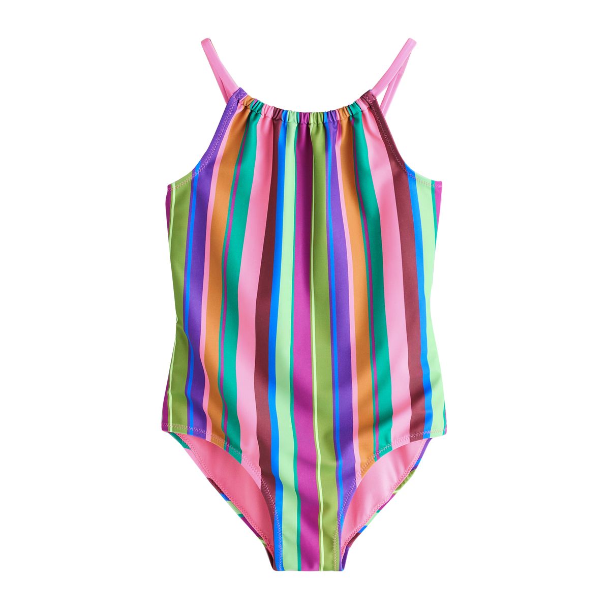 Maillot de bain ruché à bretelles rayures multicolores arc-en-ciel, NEXT