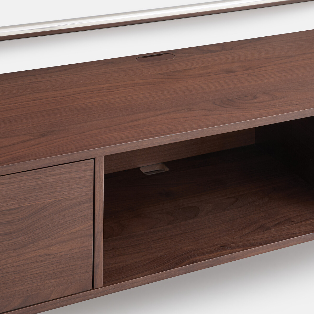 Mueble de TV, estructura con 2 puertas, anchura 176 cm, GIORGIO color nogal/cromo, LA REDOUTE INTERIEURS