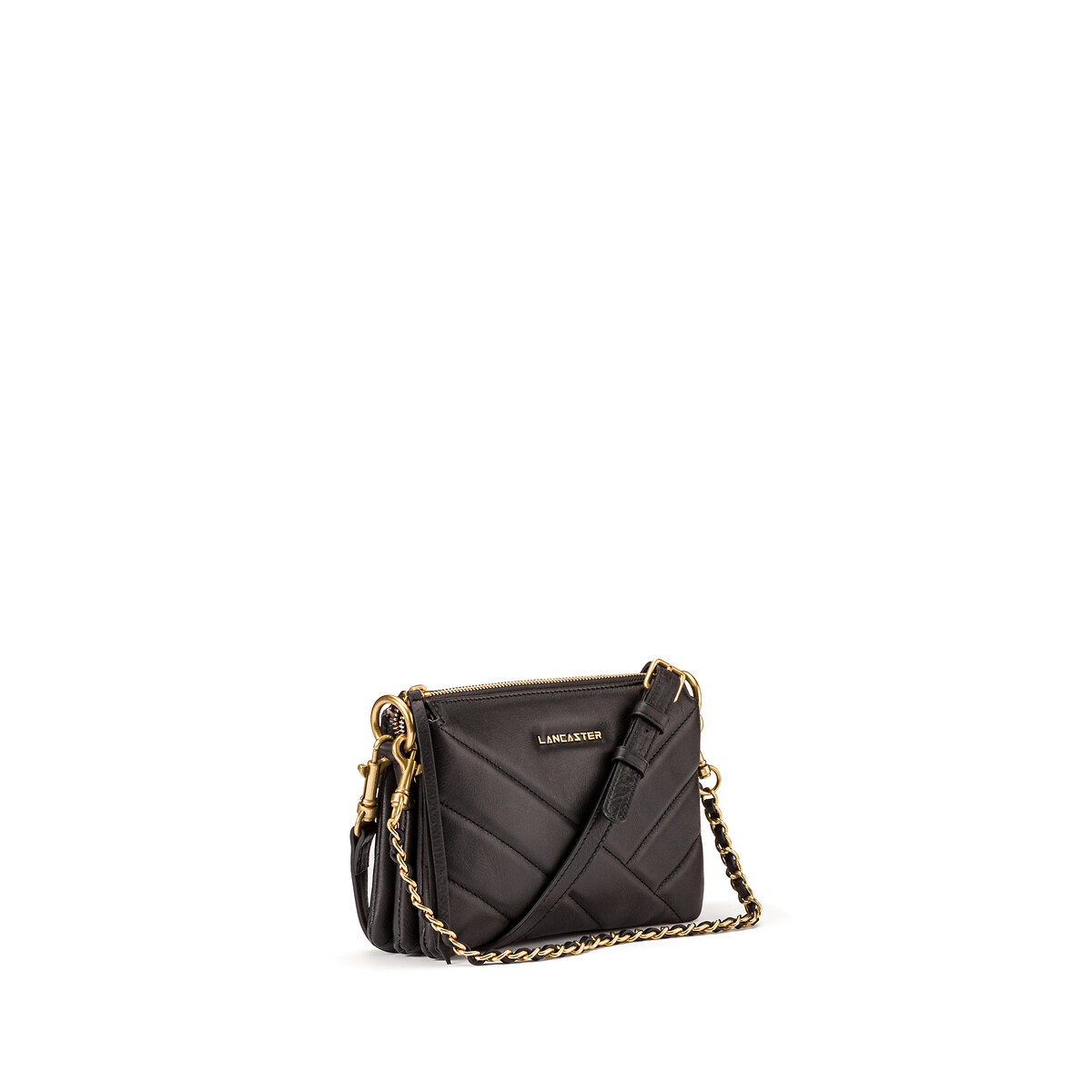 Pochette zippée S Soft matelassé noir, LANCASTER