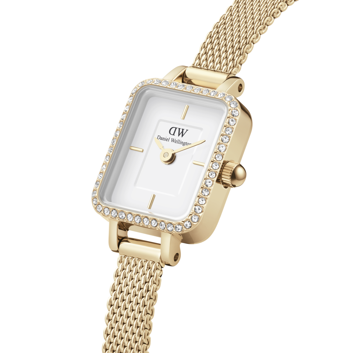 Montre Analogique QUADRO MINI doré blanc doré, DANIEL WELLINGTON