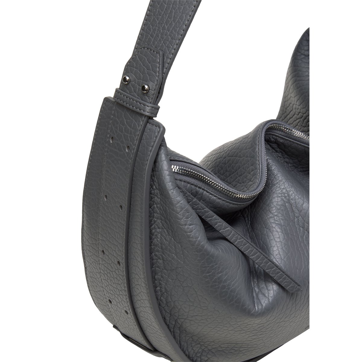 Hobo Bag moyen en slouchy shape avec fond fixe gris fonce, MARC O'POLO