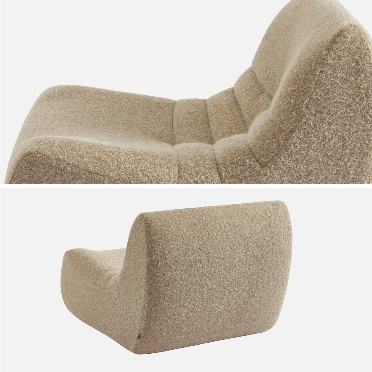 Chauffeuse tissu effet alpaca 2 places SOKOL beige, SWEEEK