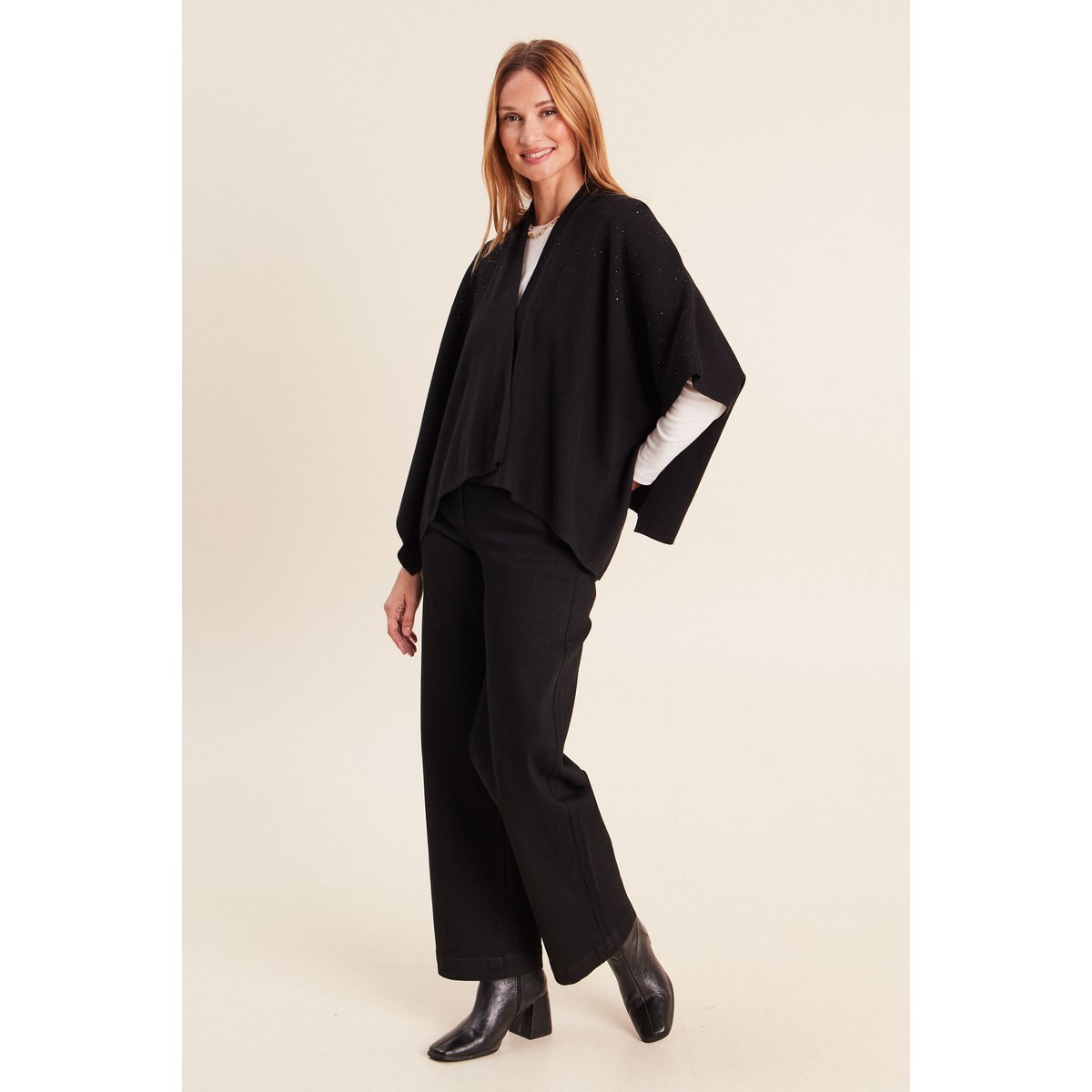 Poncho avec strass noir, BREAL