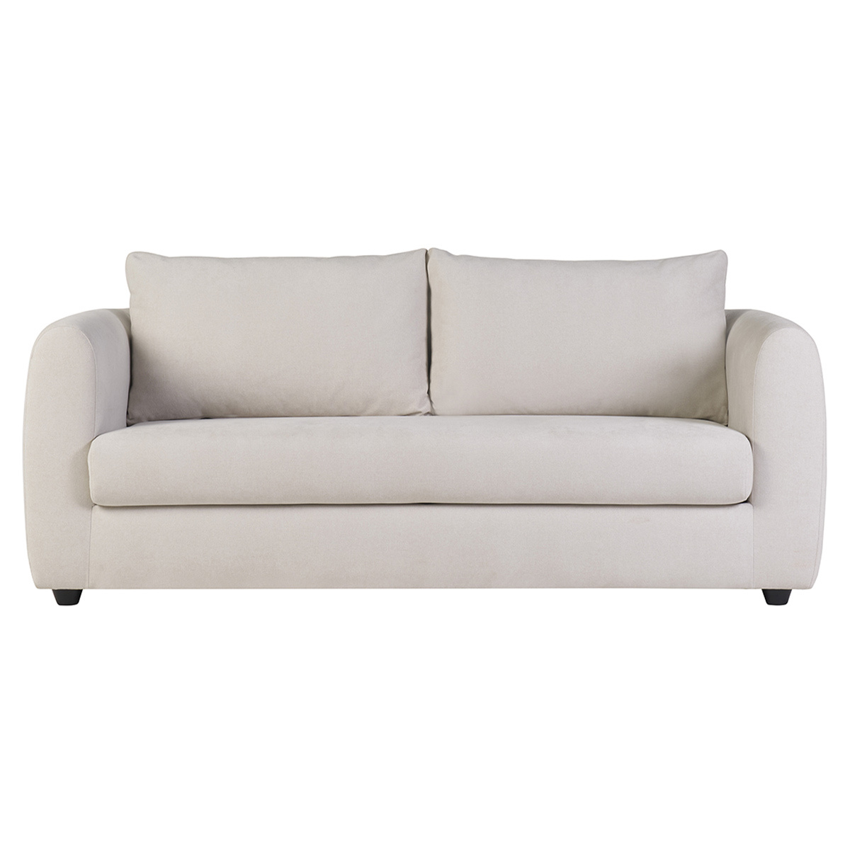 Canapé convertible 3 places en tissu effet velours beige HARLO beige, MILIBOO
