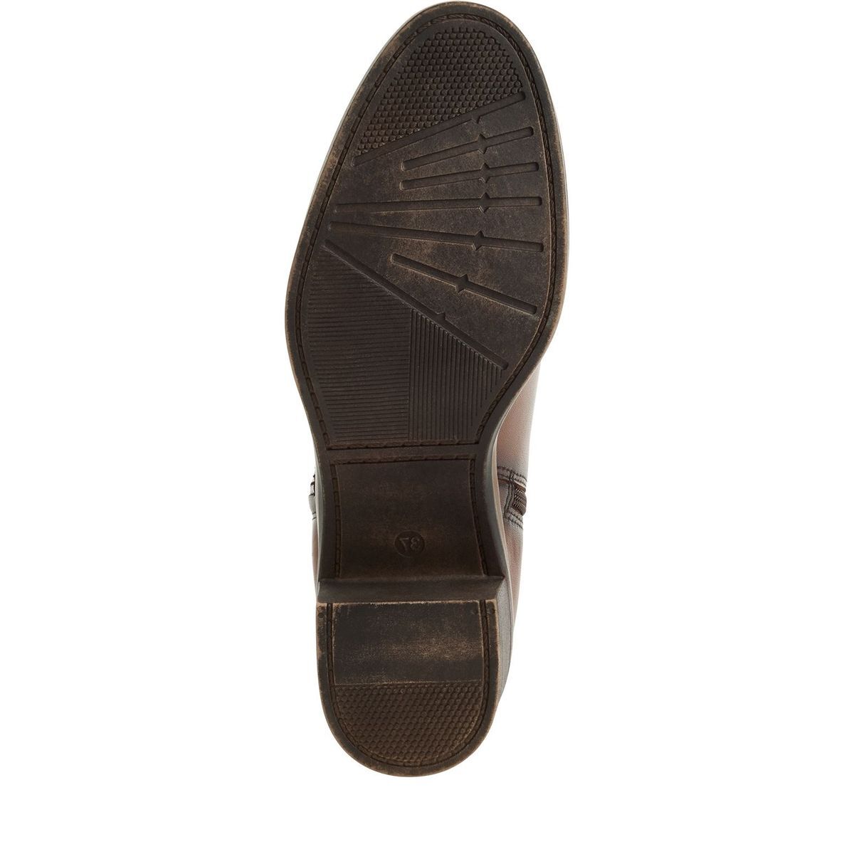 Bottine en cuir marron cognac, MARCO TOZZI