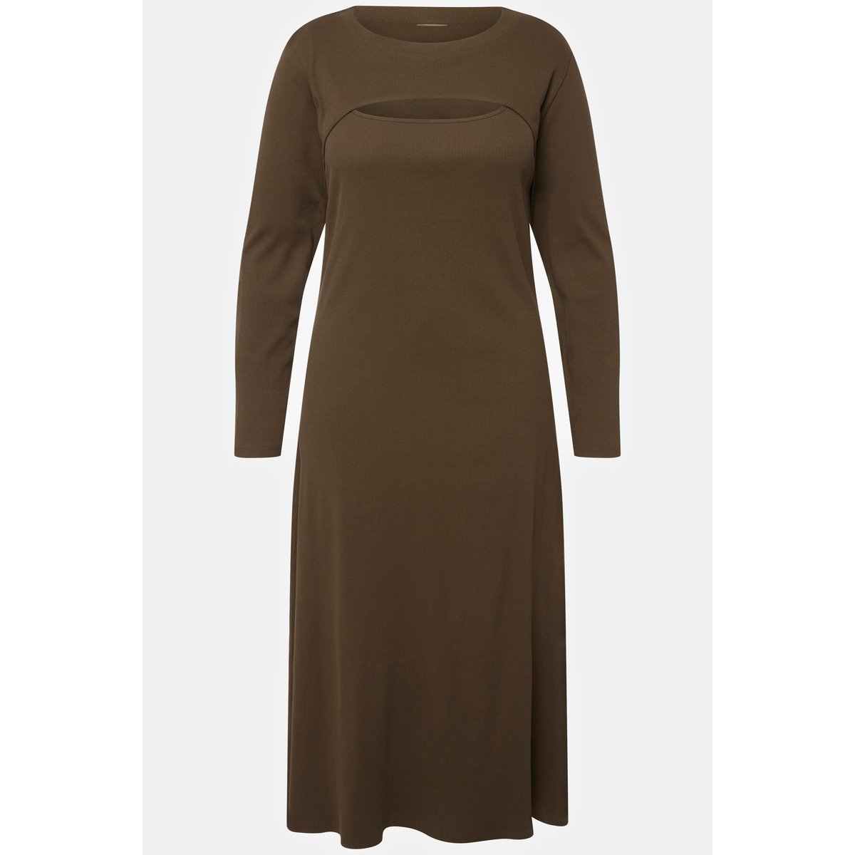 Robe midi dans un esprit boléro à encolure vert mousse, ULLA POPKEN