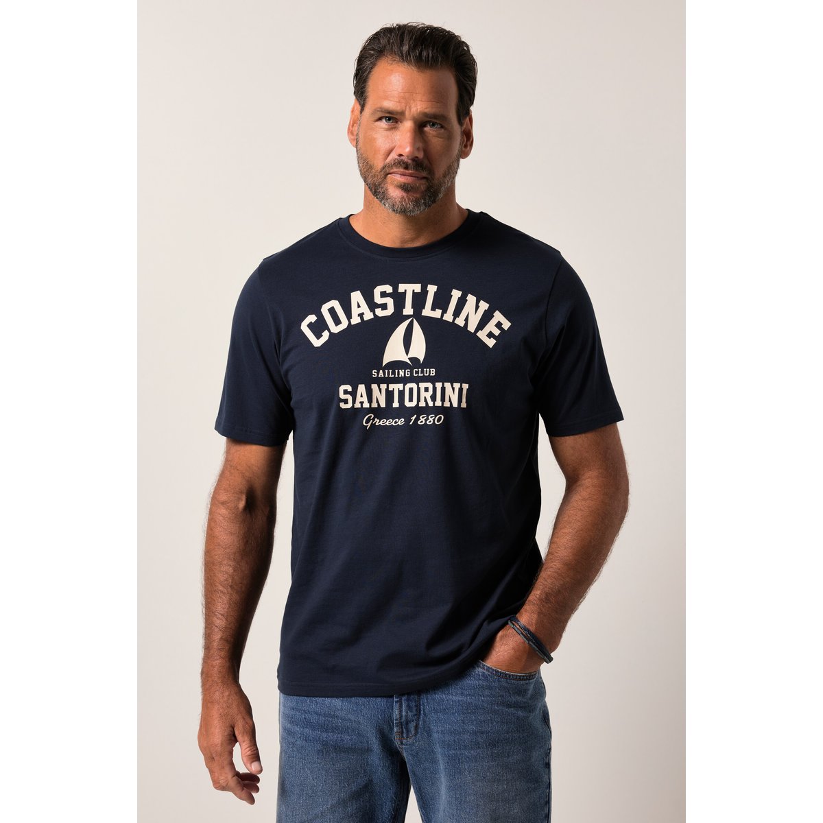 T-shirt à manches courtes bleu marine, JP1880