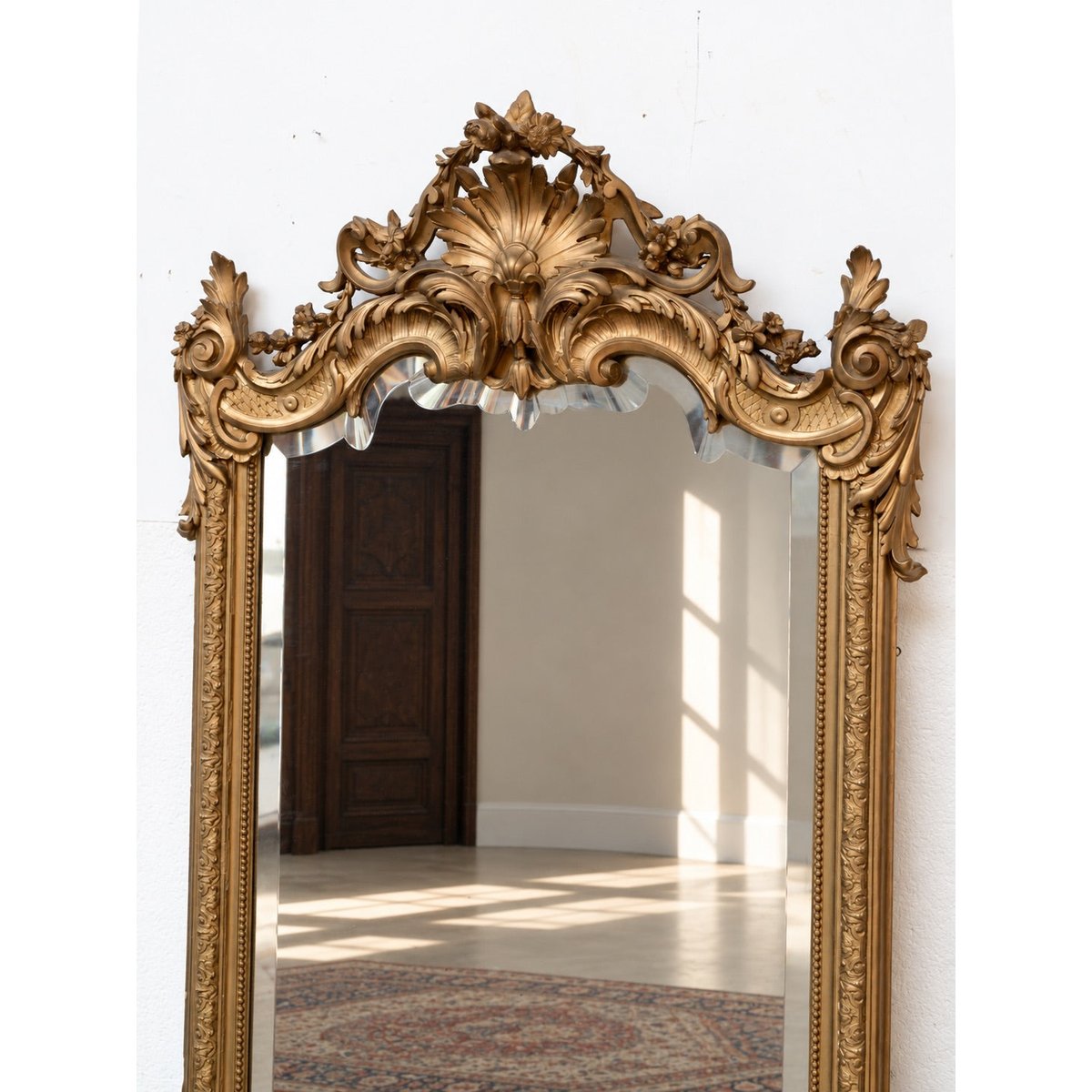 Grand miroir ancien sculpté style Louis XV Georges N°1382 - Bon état miroir, DEBONGOUT