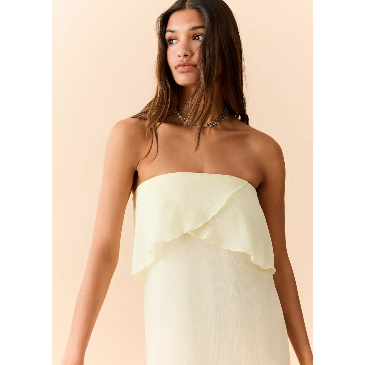 Robe bustier jaune, MANGO TEEN