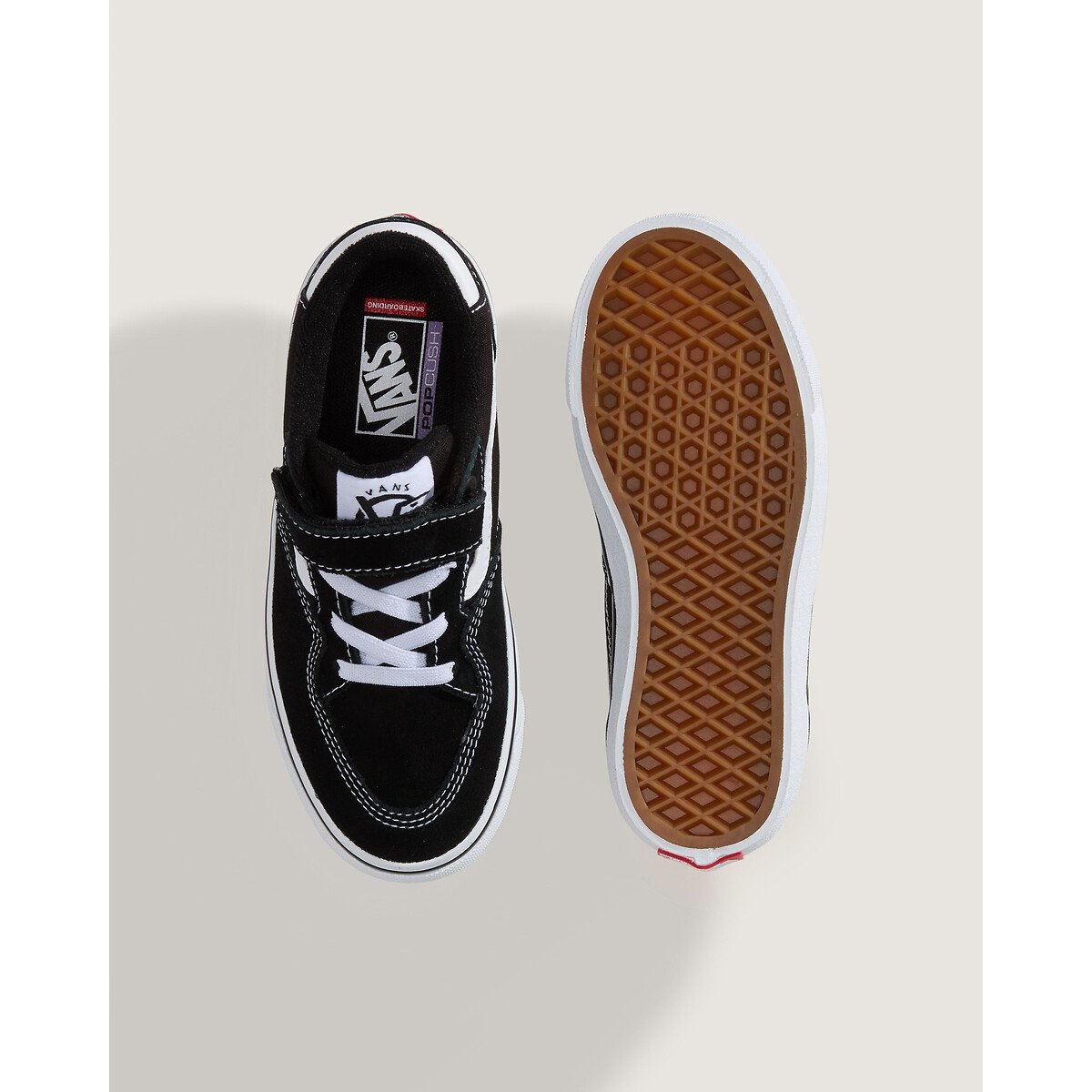 Niedrige Sneaker aus Leder SKATE KIDS ROWAN schwarz/weiss, VANS