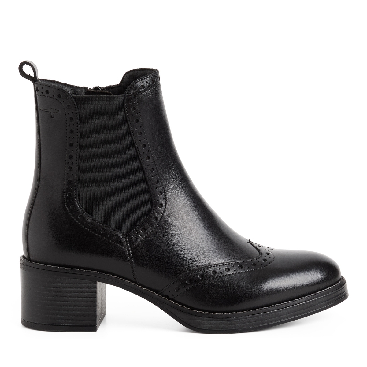 Bottine Chelsea en cuir noir cuir, TAMARIS