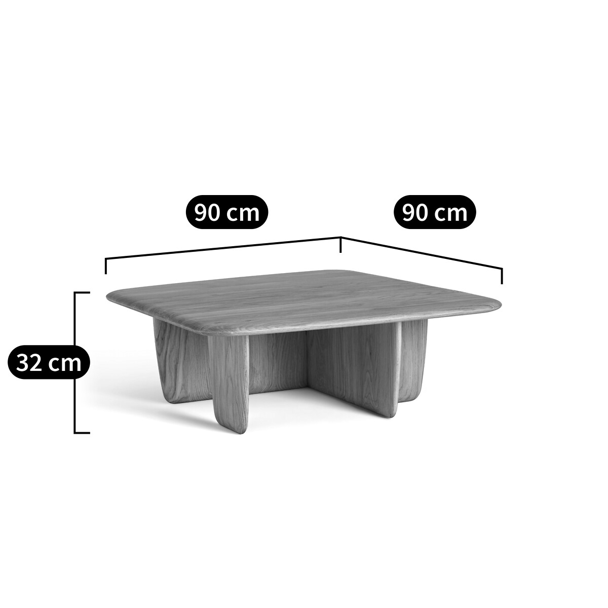 Table basse en chêne massif, grand modèle, Iloss chêne naturel, AM.PM