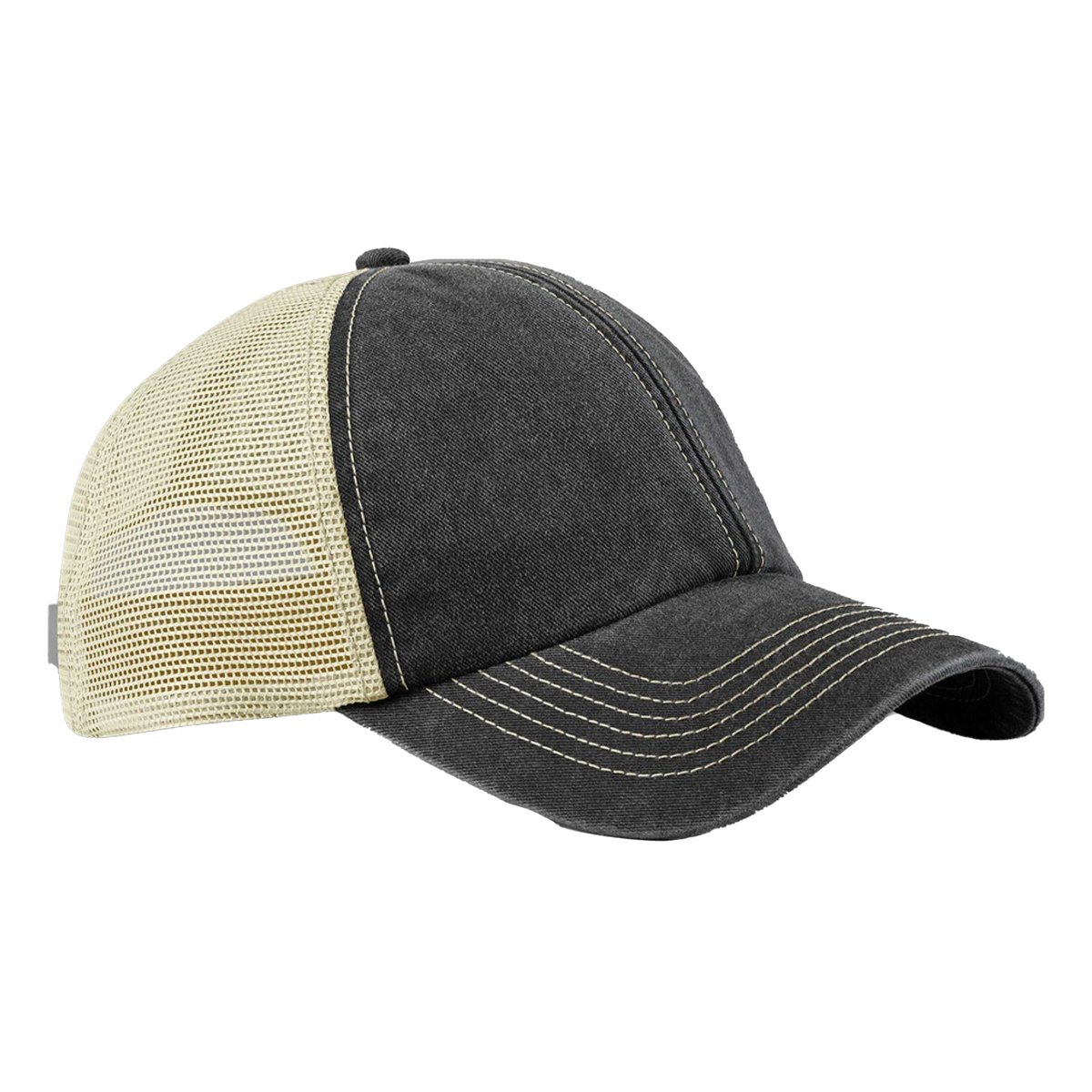 Casquette trucker motif/style rétro vieux noir / beige gris, BEECHFIELD