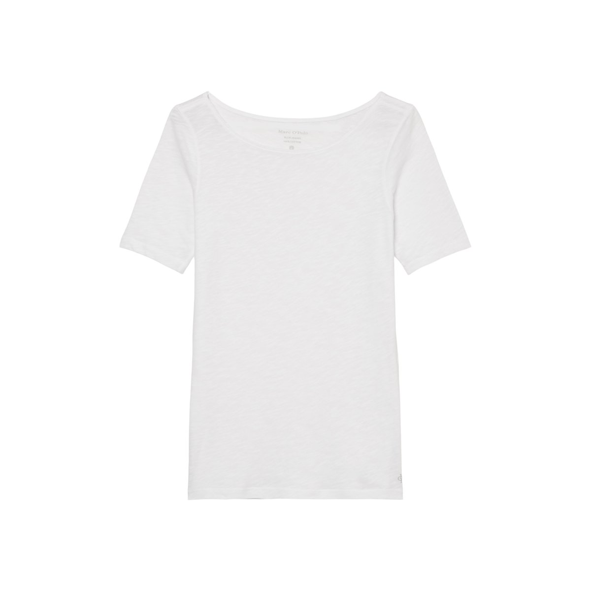 T-shirt en jersey slub regular à encolure bateau blanc, MARC O'POLO