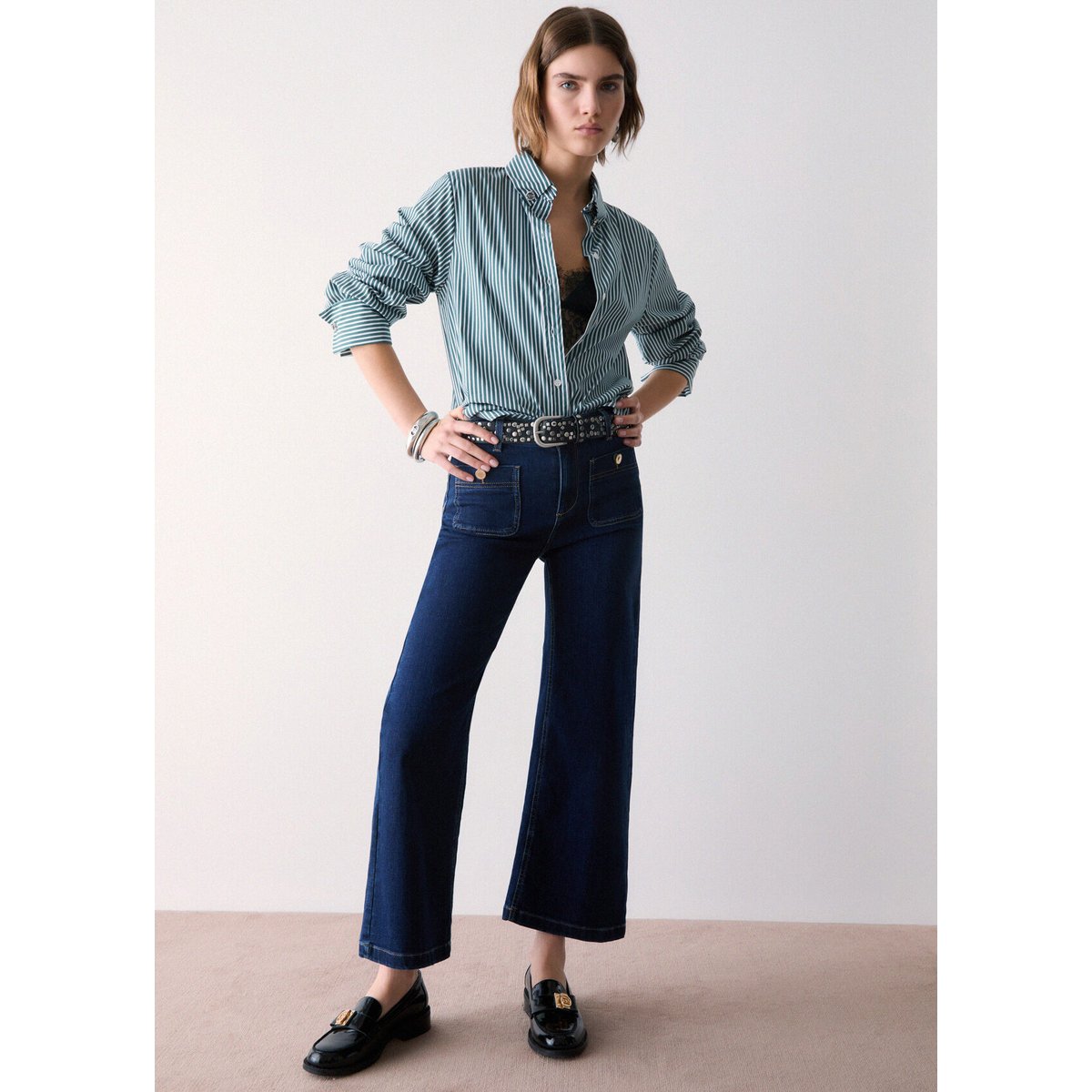 Jean Flare Court denim foncé, LIU JO