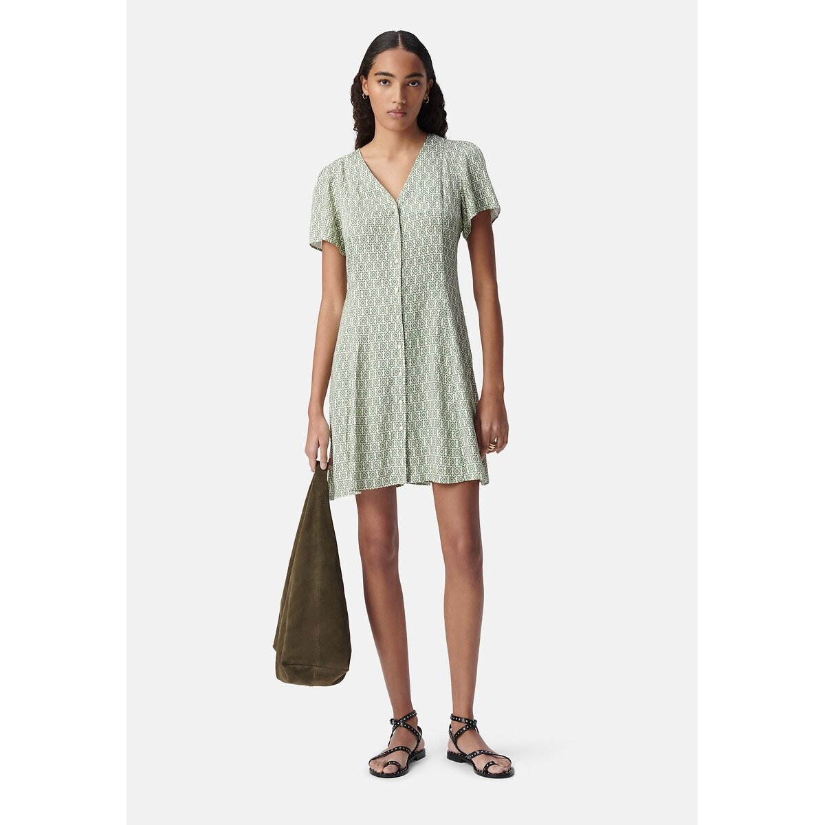 Robe en viscose ethnique blanc, IKKS