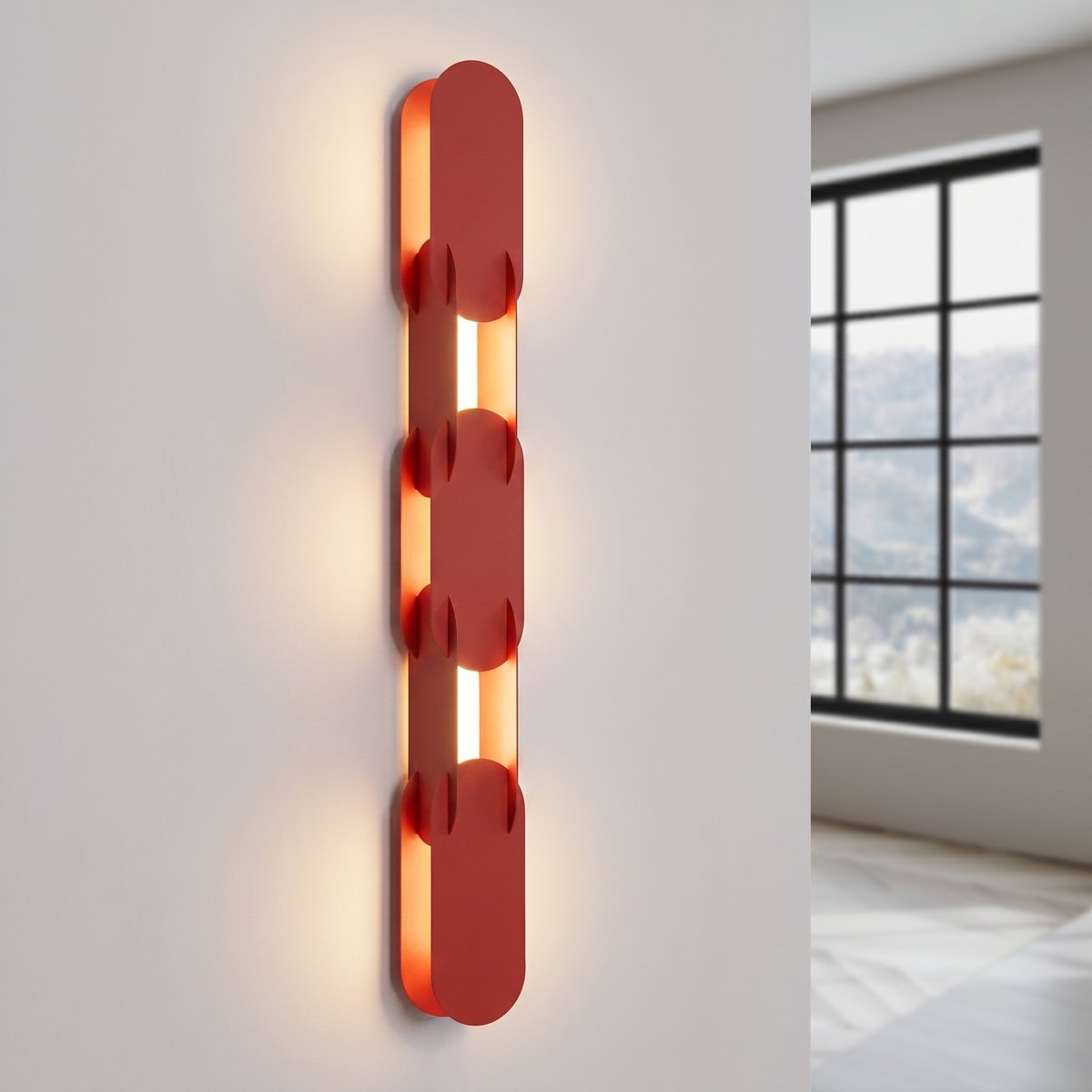 Applique murale Acier Rouge LED 1 Chain rouge, EDEN