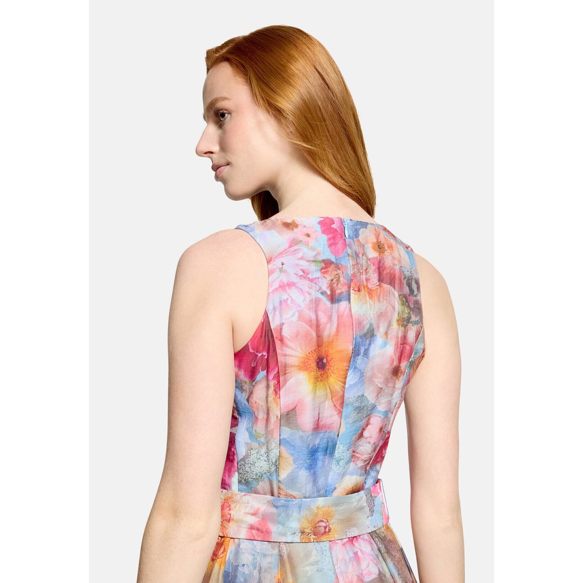 Robe de cocktail à imprimé à fleurs blue/rosé, VERA MONT