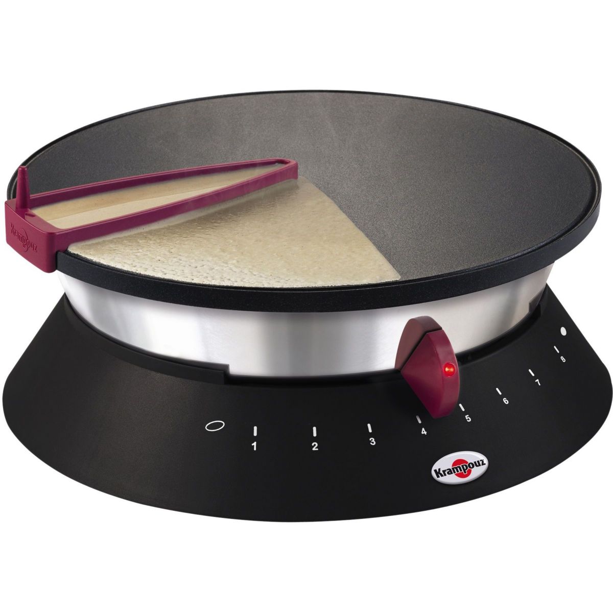 Crêpière Diabolo noir CEBPF2BO couleur unique, KRAMPOUZ