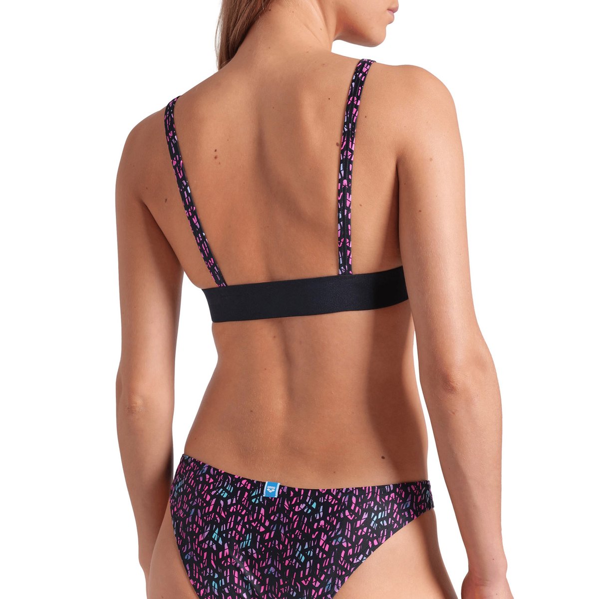 Maillot de bain 2 pièces triangle arena Monogram pour femme black multi, ARENA