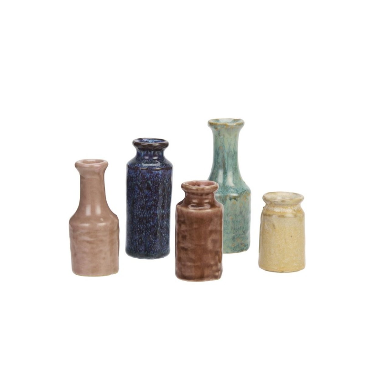 Mini vases grès set de 5 multicolore, MADAM STOLTZ