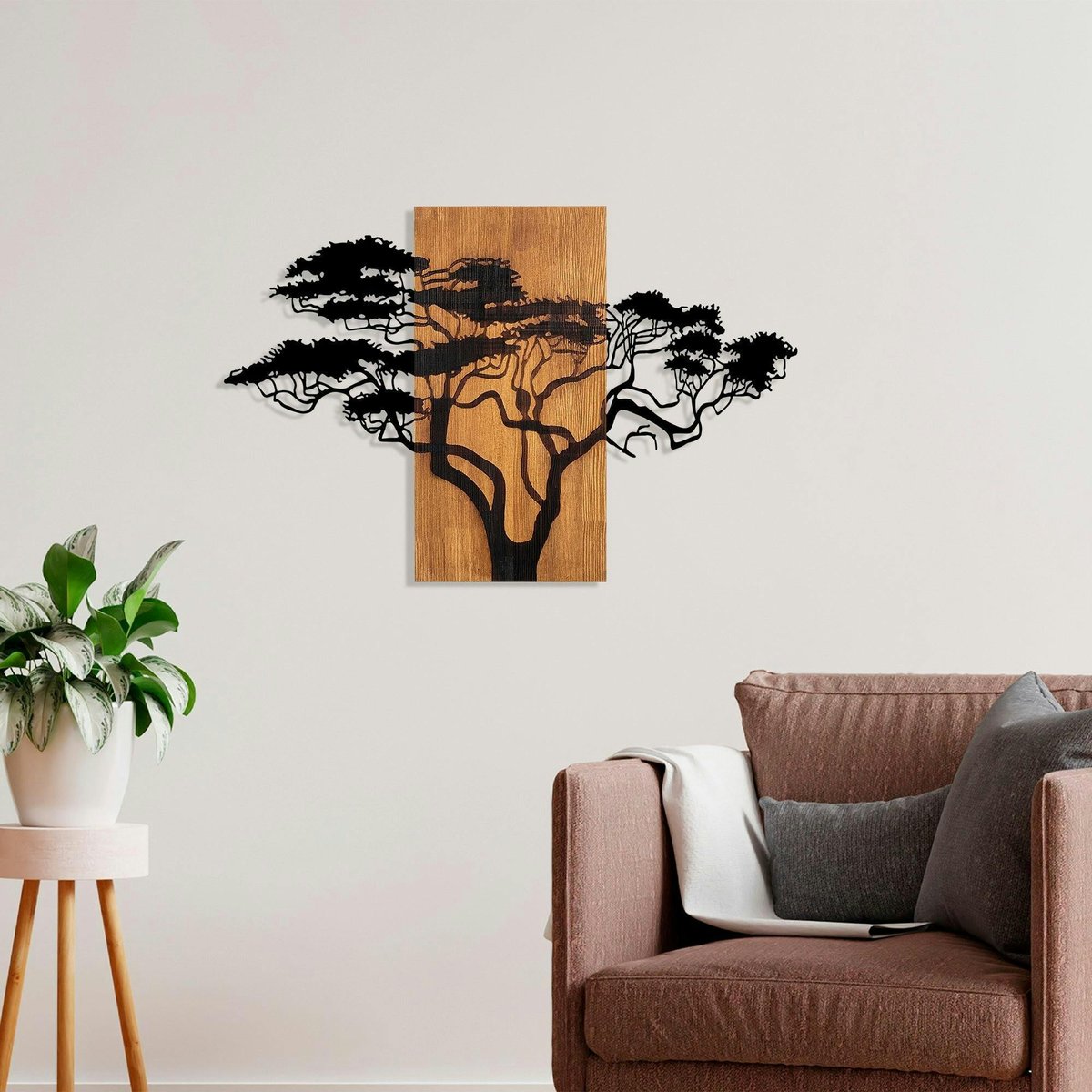 Décoration murale métal et bois – Acacia noir, PIER IMPORT