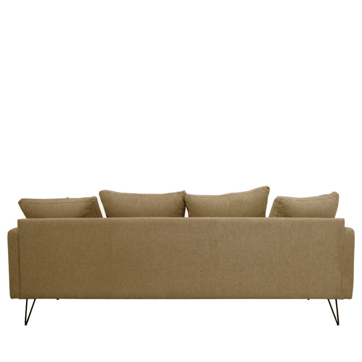 Canapé convertible 4 places en tissu pieds épingles noirs- VILLABON caramel chiné, DRAWER