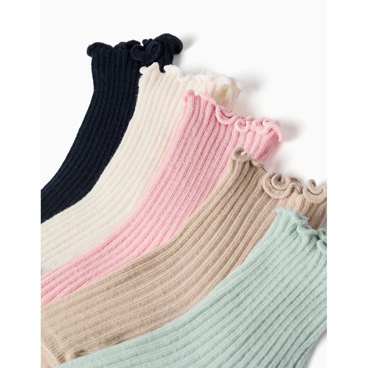 Lot de 5 paires de chaussettes côtelées avec tiges ondulées multicolore, ZIPPY