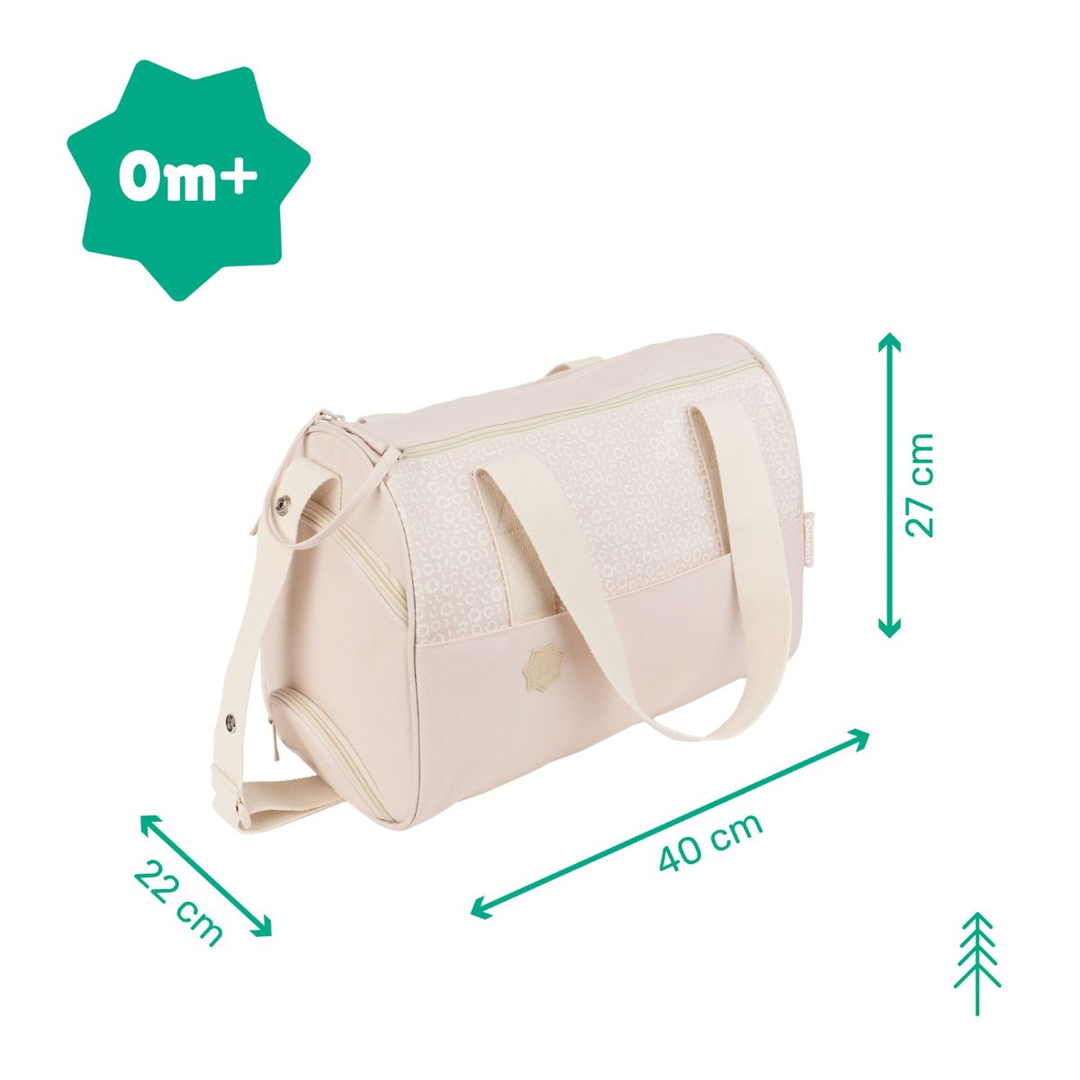 Sac à langer grande capacité multi-poches beige, BADABULLE