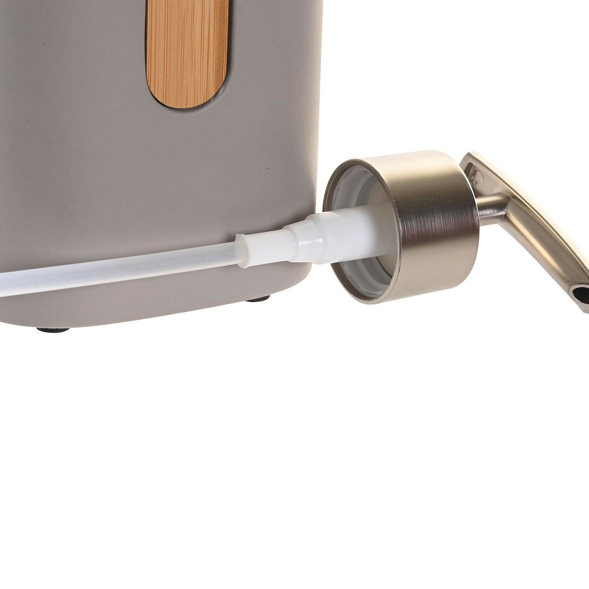 Distributeur de savon gris et bambou 8.5x5x15cm gris, WADIGA