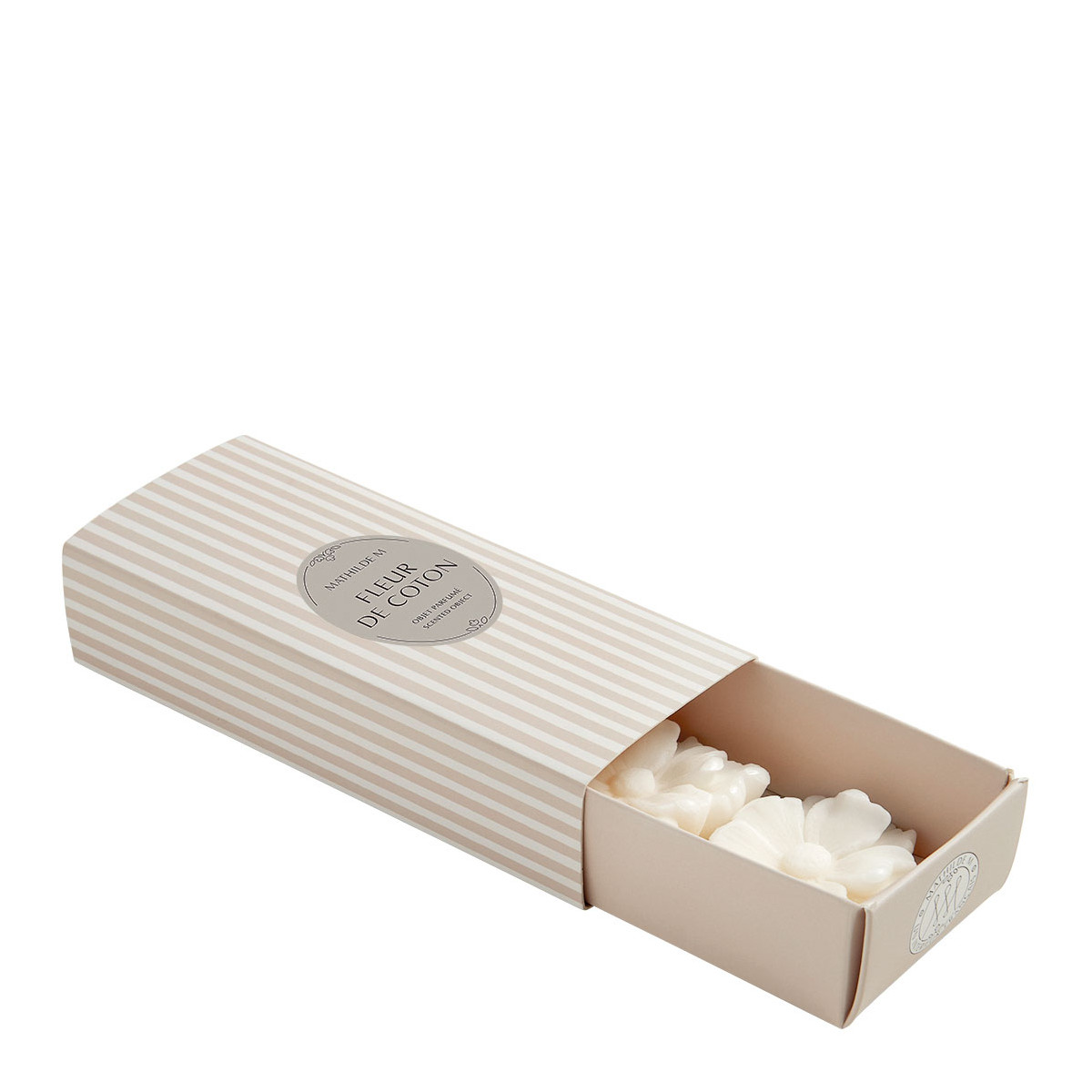 Coffret de 3 décors fondants en cire parfumée - FLEUR DE COTON blanc, MATHILDE M