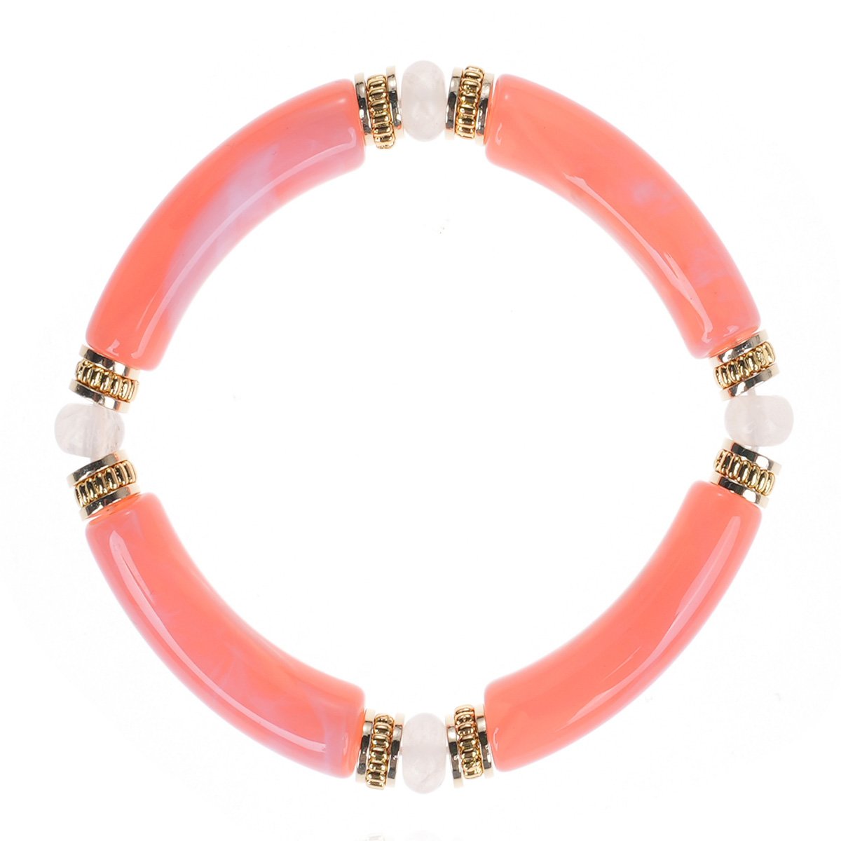 Bracelet de perles elastiqué NOMADE rose, HIPANEMA