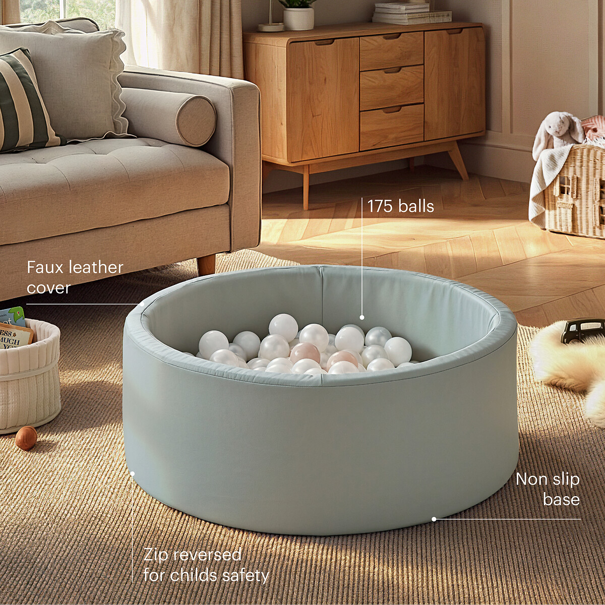 Soft Play Ball Pit with Balls blue, CUDDLECO